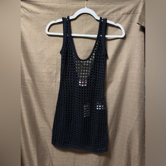 SOLID & STRIPED Black Crochet Swim Coverup - Picture 1 of 7